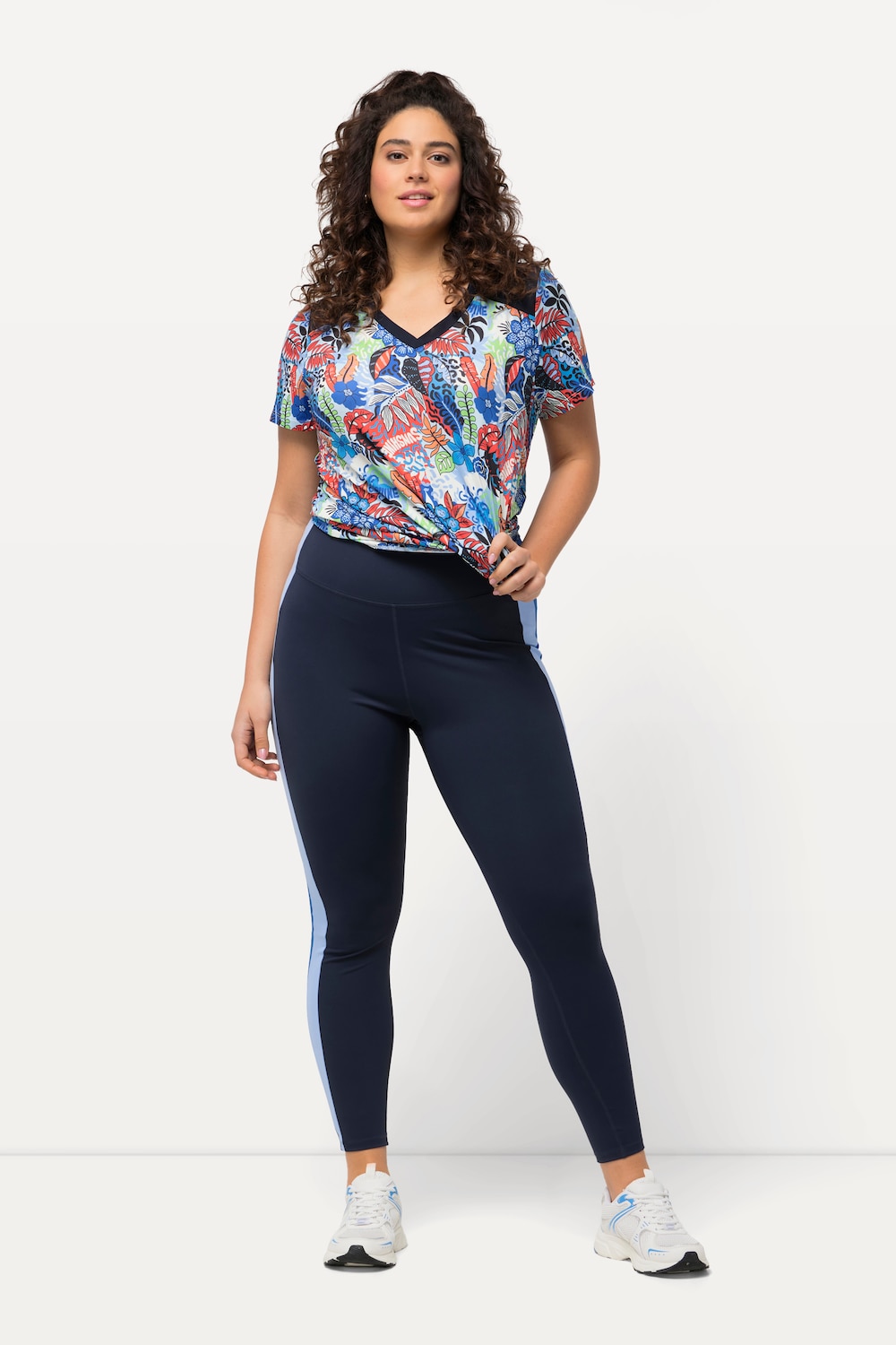 Große Größen Sport-Leggings, Damen, blau, Größe: 46/48, Synthetische Fasern/Elasthan, Ulla Popken