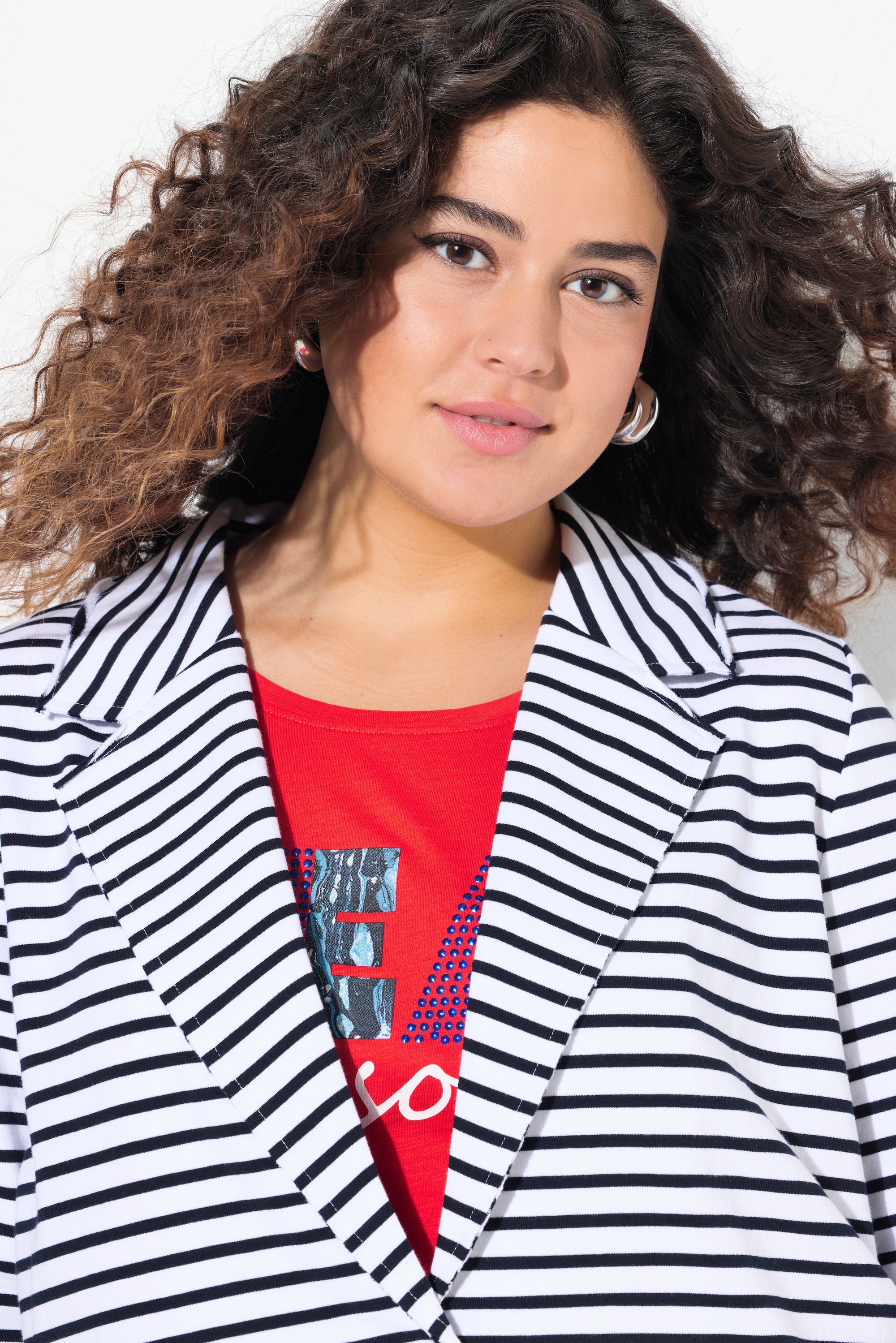 Ulla Popken Damen große Größen Jerseyblazer Rollkanten Reverskragen