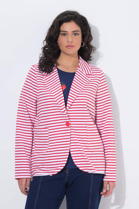 Jersey blazer, rolranden, reverskraag, lange mouwen