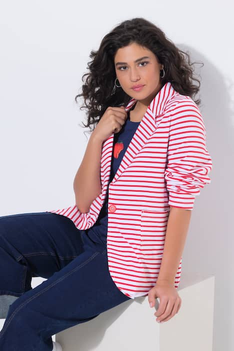 Jersey blazer, rolranden, reverskraag, lange mouwen