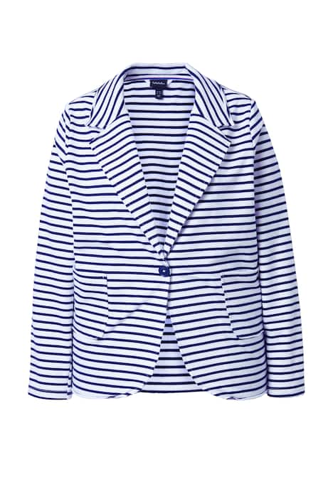 Žerzejový blejzr, rolovací okraje, klopový límec, dlouhé rukávy