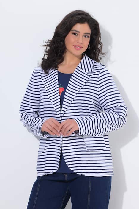 Jersey blazer, rolranden, reverskraag, lange mouwen
