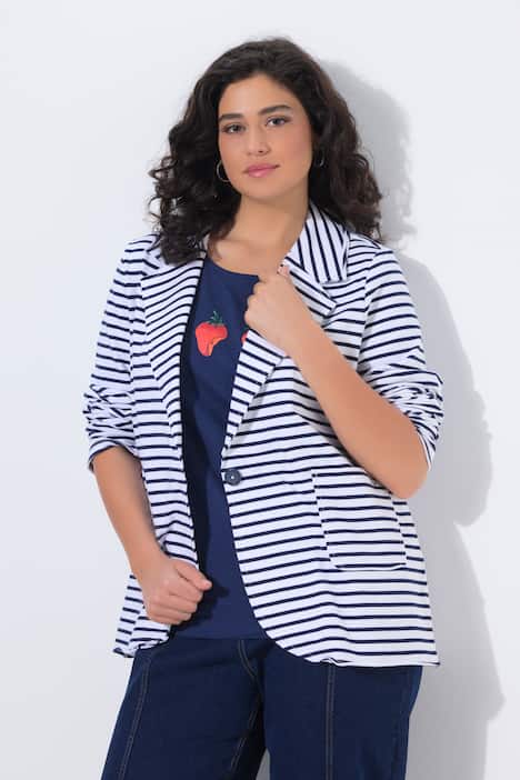 Jersey blazer, rolranden, reverskraag, lange mouwen