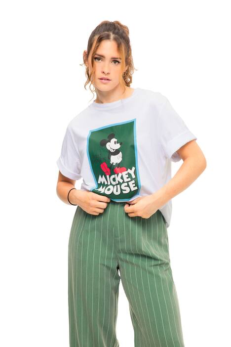 Dlouhé tričko Mickey Mouse, kulatý výstřih, krátké rukávy