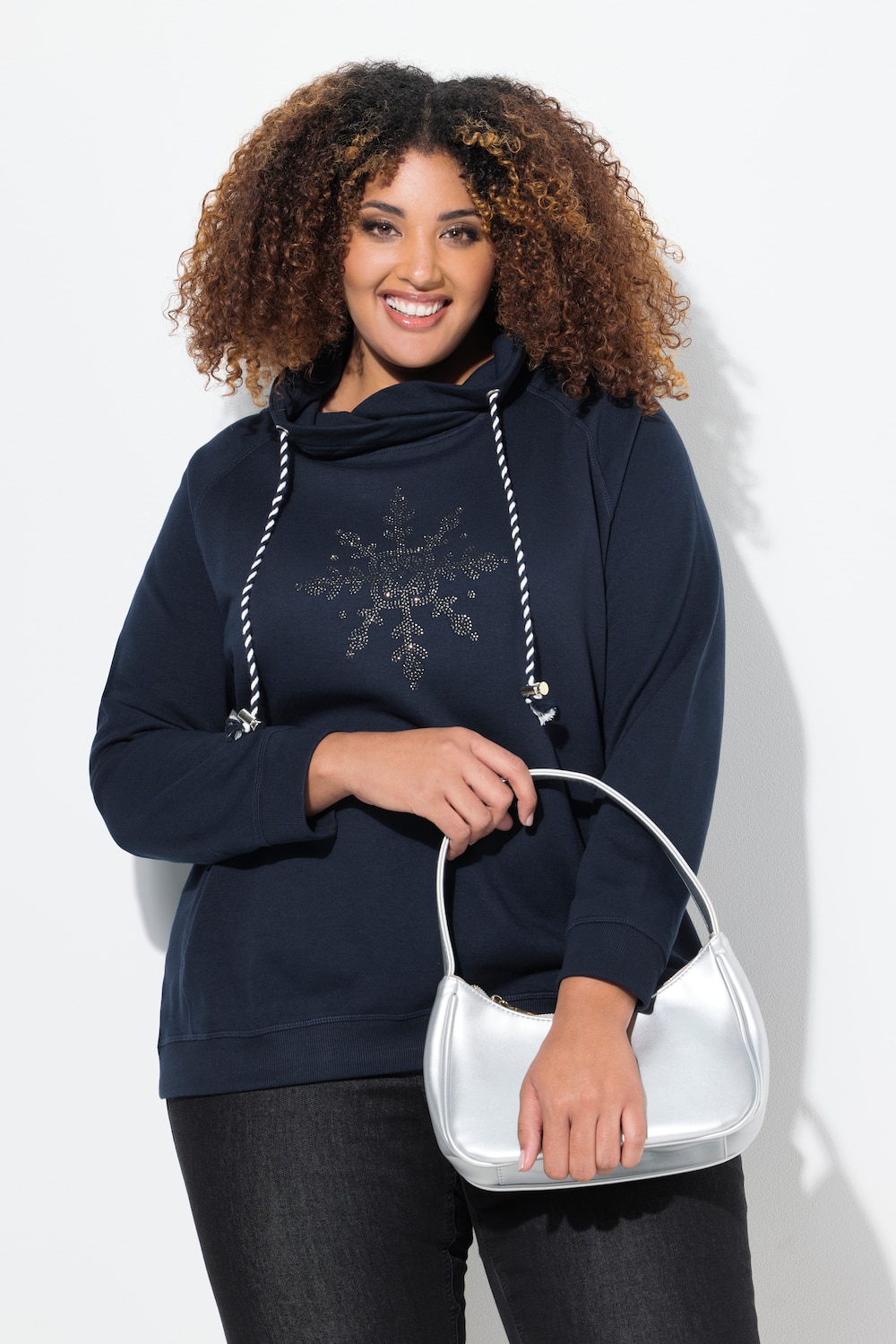 Sweatshirt, Eisstern, Stehkragen, Taschen, Langarm
