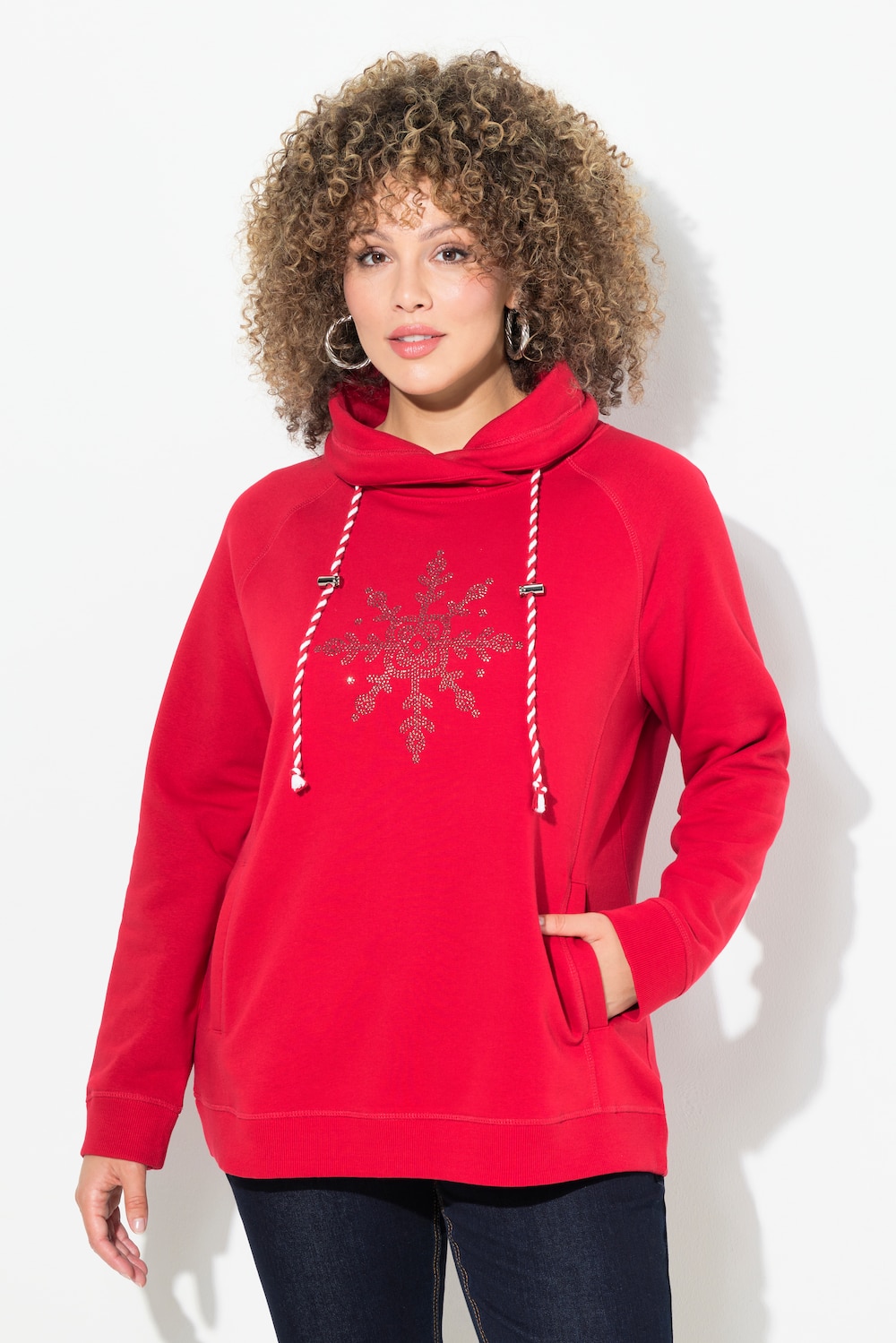 Große Größen Sweatshirt, Damen, rot, Größe: 54/56, Baumwolle, Ulla Popken