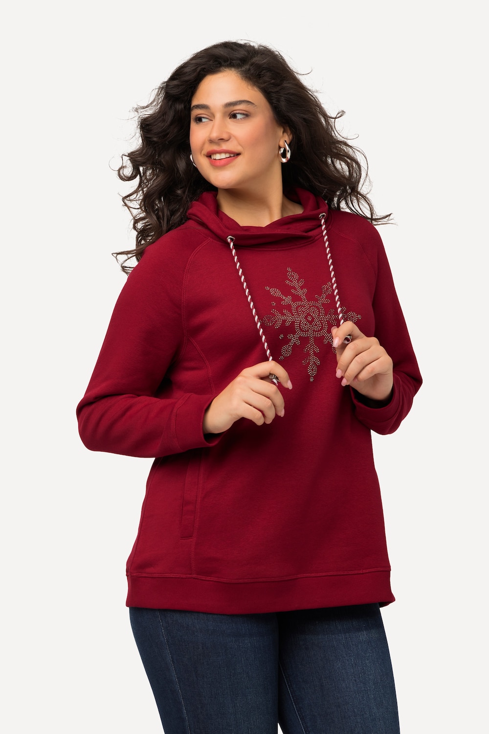 Grote Maten Sweatshirt, Dames, rood, Maat: 62/64, Katoen, Ulla Popken