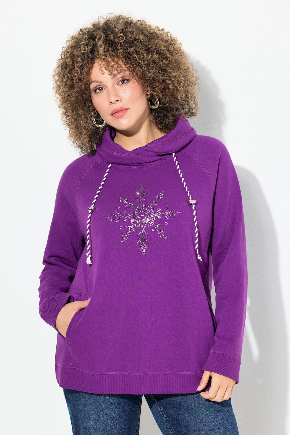 Große Größen Sweatshirt, Damen, lila, Größe: 54/56, Baumwolle, Ulla Popken