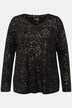 Świąteczna bluza w gwiazdki, dekolt w szpic, długi rękaw
