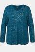 Świąteczna bluza w gwiazdki, dekolt w szpic, długi rękaw