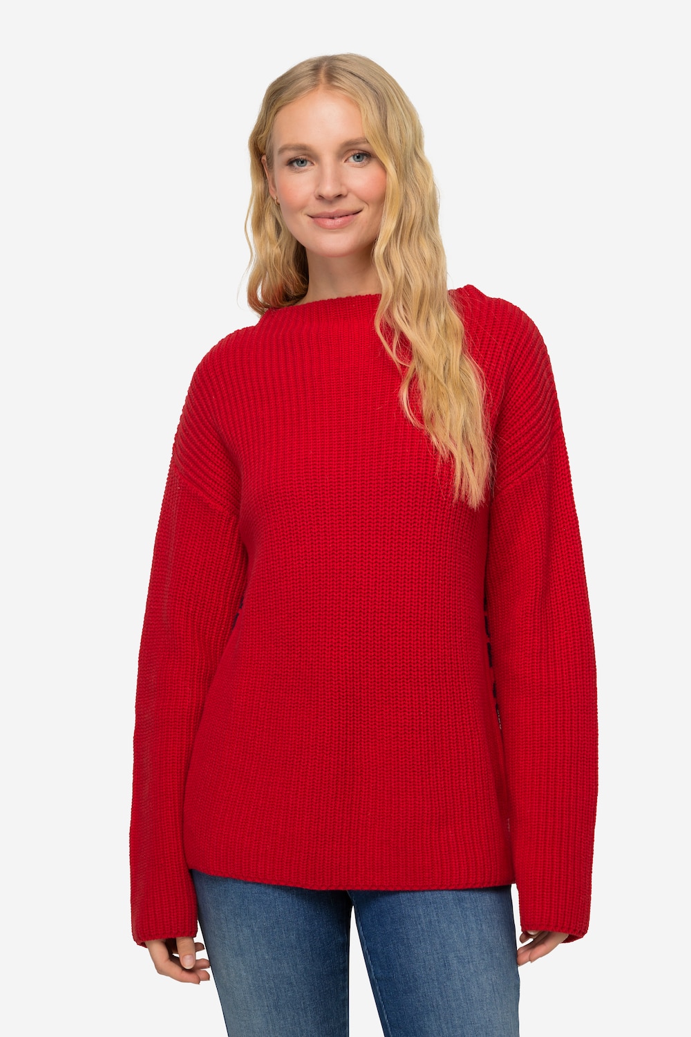Große Größen Pullover, Damen, rot, Größe: M, Baumwolle/Synthetische Fasern, LAURASON