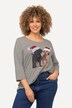 Weihnachts-Shirt, Pailletten, A-Linie, Rundhals, 3/4-Arm