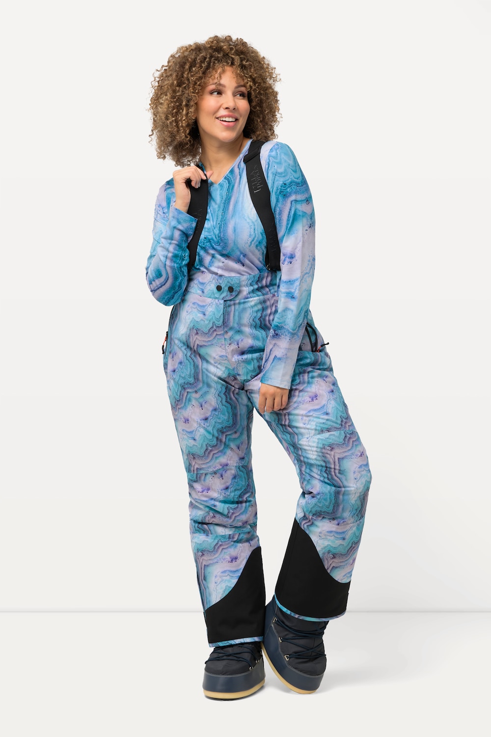 Grote Maten Functionele broek, Dames, turquoise, Maat: 44, Polyester, Ulla Popken