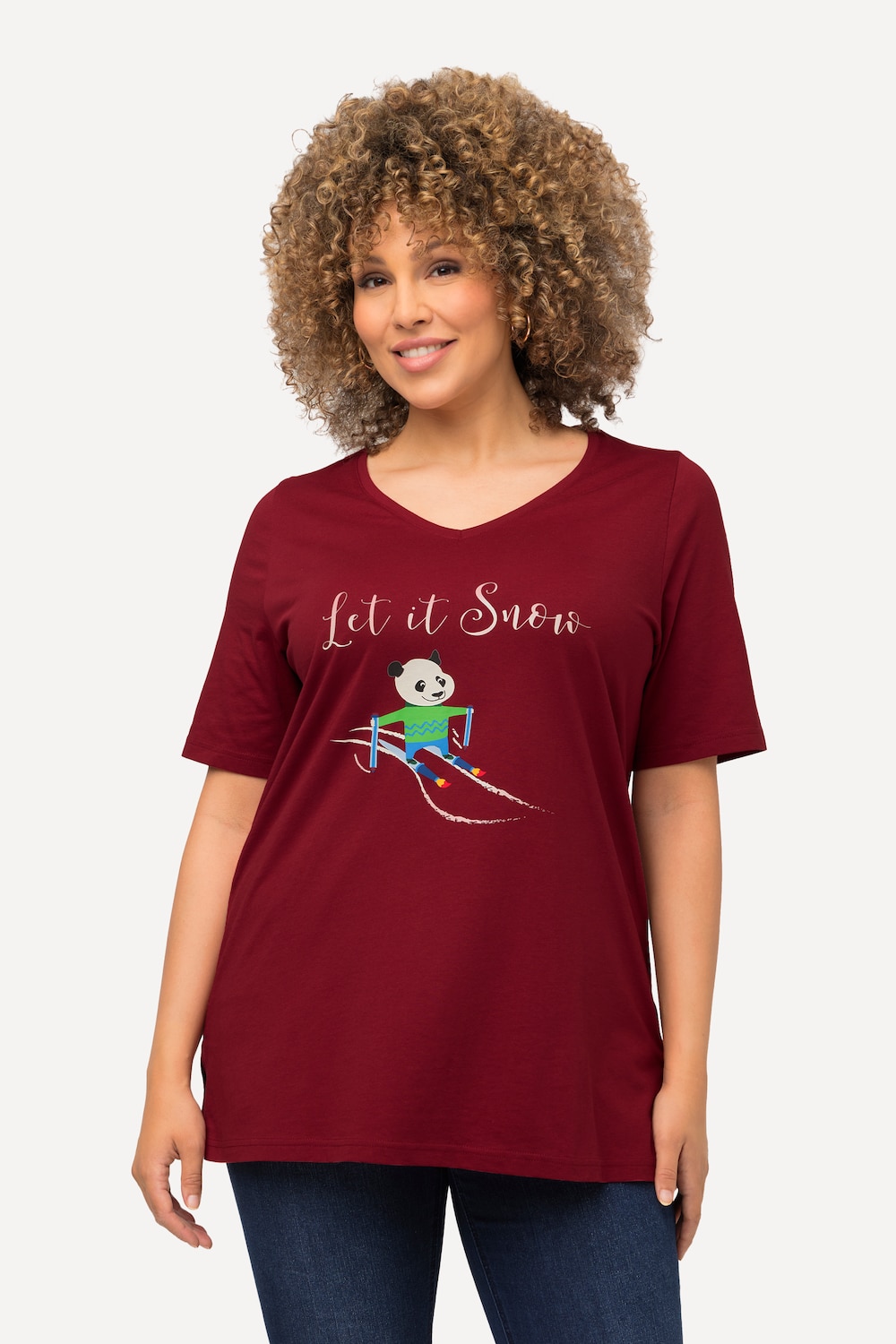 Große Größen Weihnachts-Shirt, Damen, rot, Größe: 46/48, Baumwolle, Ulla Popken