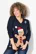 Weihnachts-Pullover, Lebkuchenmann, V-Ausschnitt, Langarm