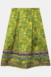 Rok, A-lijn, jacquard-bloemenmotief, sierbanden