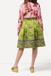 Rok, A-lijn, jacquard-bloemenmotief, sierbanden