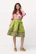 Rok, A-lijn, jacquard-bloemenmotief, sierbanden