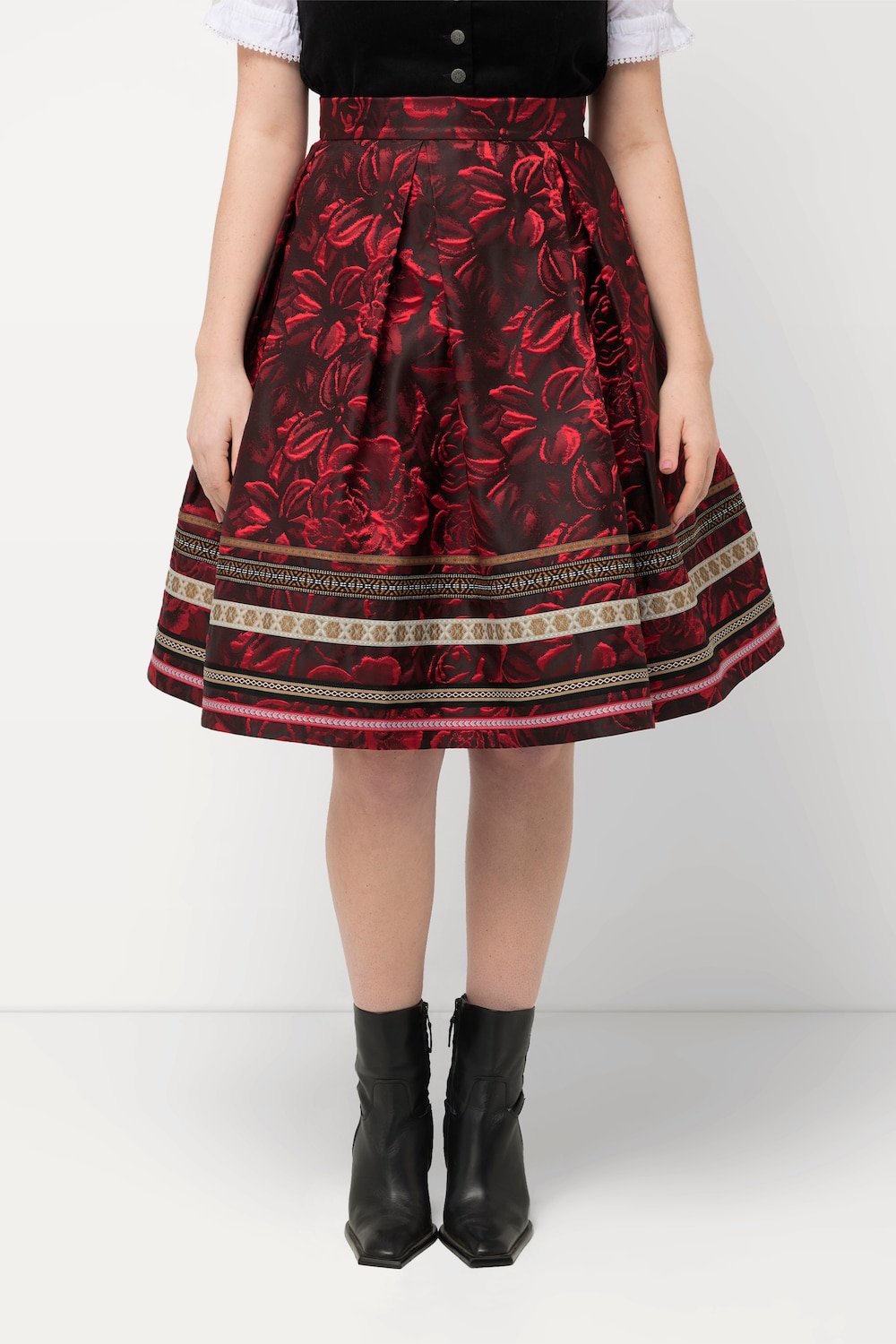 Große Größen Rock, Damen, rot, Größe: 54, Polyester, Ulla Popken