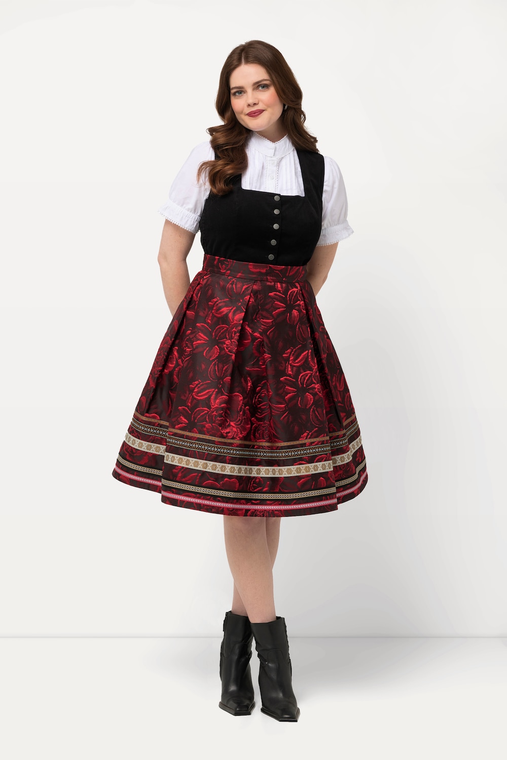 Große Größen Rock, Damen, rot, Größe: 56, Polyester, Ulla Popken