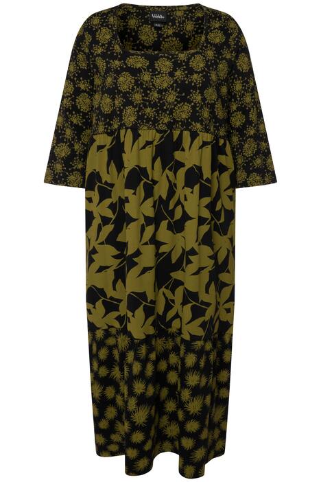 Žerzejové šaty, empírový šev, hranatý výstřih, 3/4 rukávy