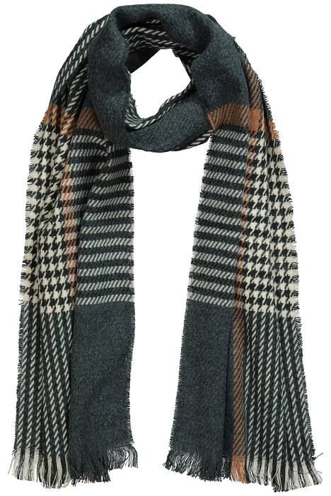 Šál, mix vzorů, třásňové okraje