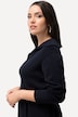 Strickkleid, Gürtel, Hemdkragen, V-Ausschnitt, Langarm