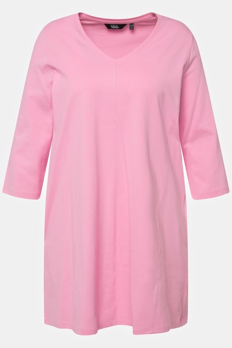 Front Seam V-Neck Pocket A-line Knit Tunic | Knit Tunics | Knit Tops & Tees