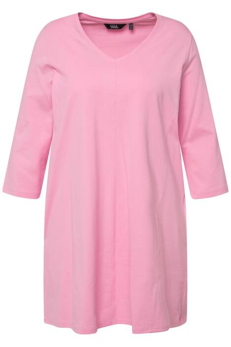 Dlouhé tričko, vídeňské švy, výstřih do V, 3/4 rukávy