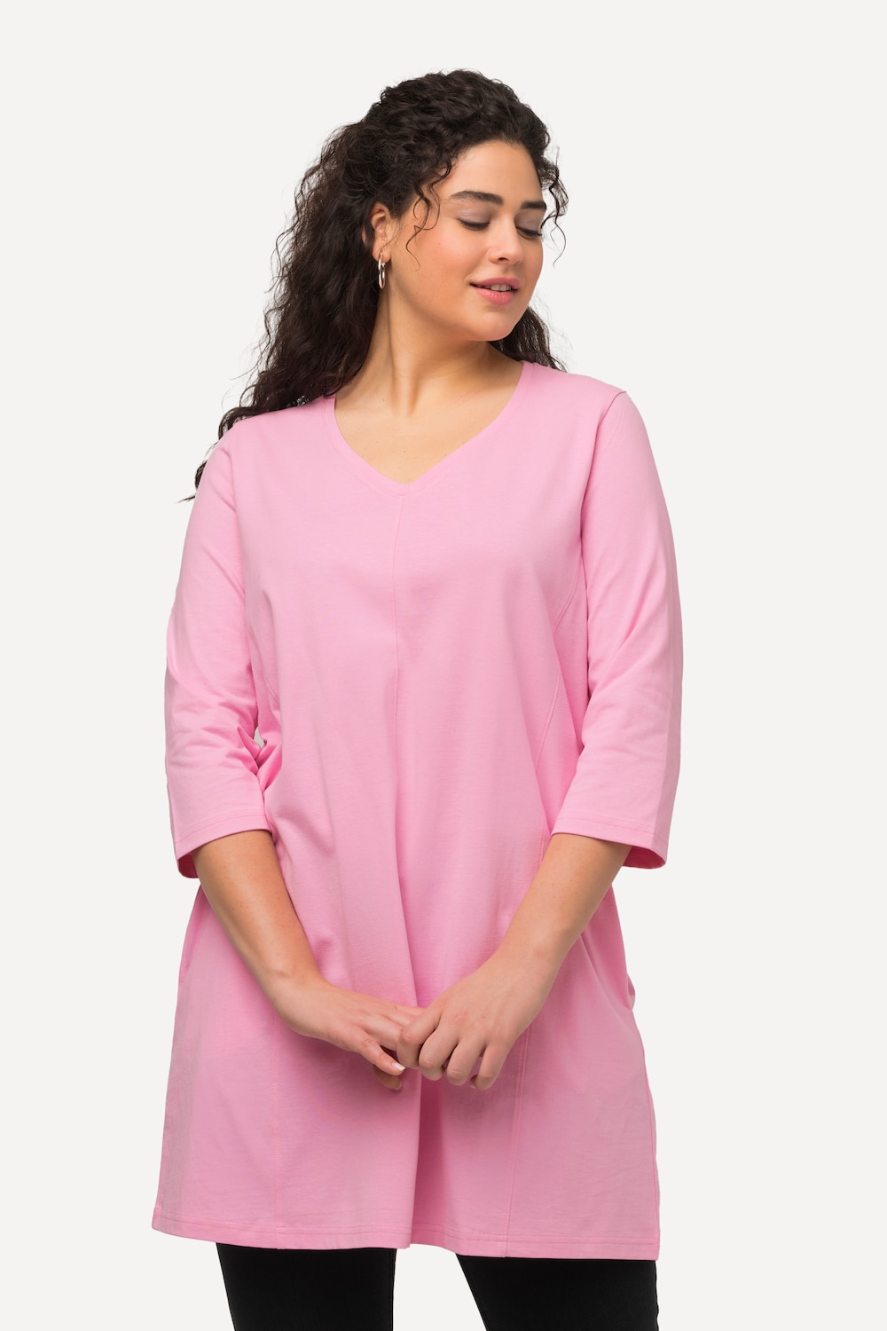 Grote Maten Longshirt, Dames, roze, Maat: 46/48, Katoen, Ulla Popken