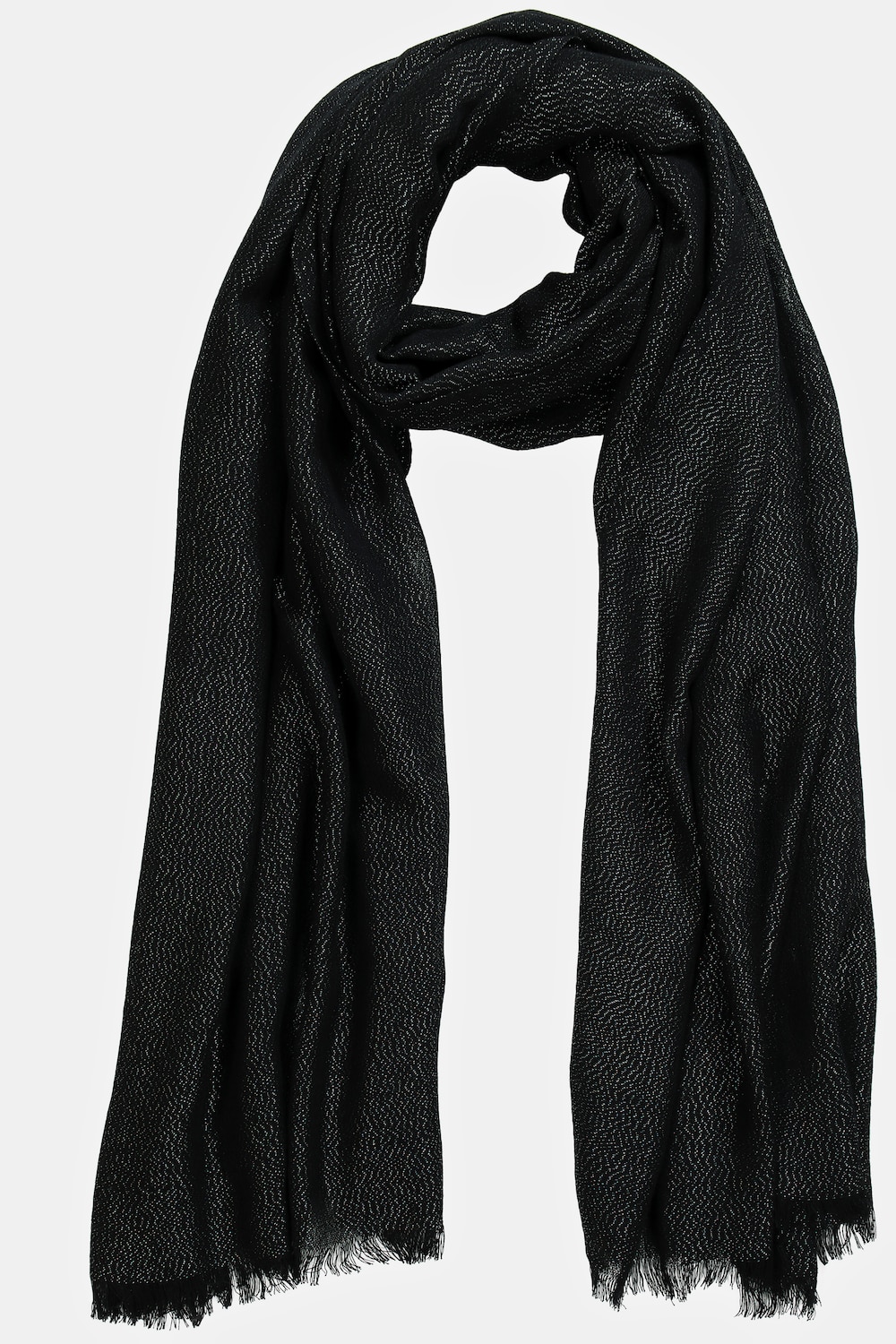 grandes tailles écharpe à frange légèrement brillante, femmes, noir, taille: one size, viscose/fibres métalliques, ulla popken