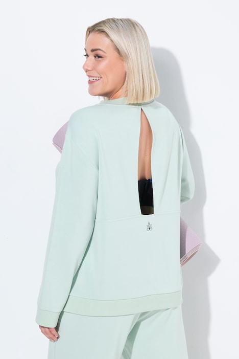 Yoga-Sweater, Boxy, Cut-Out, Stehkragen, Langarm