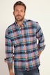 Chemise à carreaux, manches longues et col à pointes boutonnées. Coupe Modern Fit.