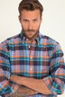 Chemise à carreaux, manches longues et col à pointes boutonnées. Coupe Modern Fit.