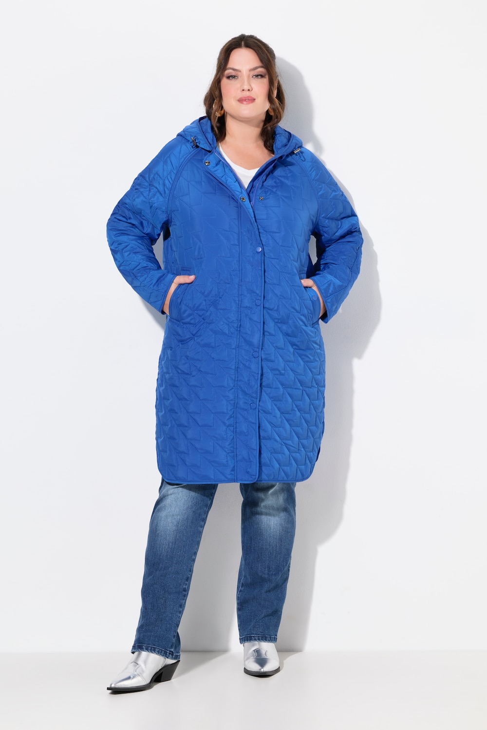 Große Größen HYPRAR Leichtstepp-Mantel, Damen, blau, Größe: 50/52, Polyester, Ulla Popken