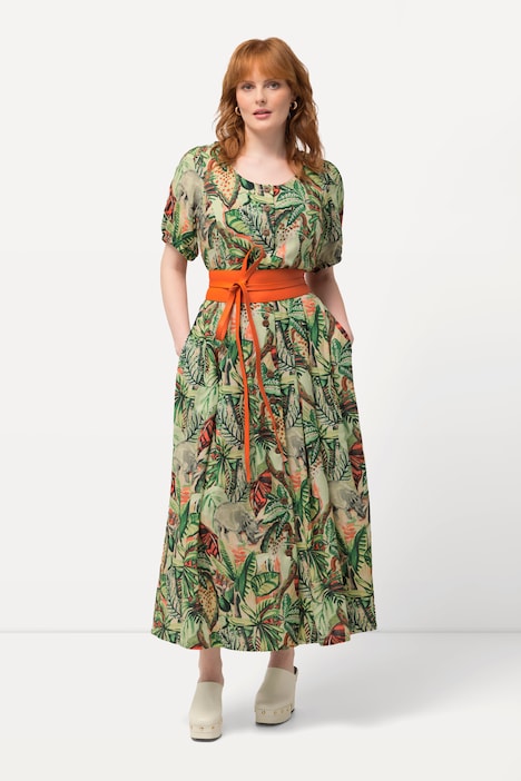 Leaf Floral Print Button Front Dress | More Dresses | Dresses