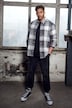 STHUGE rutet skjorte, lange ermer, flanell, modern fit, buttondown-krage, opptil 8XL