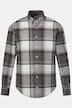STHUGE rutet skjorte, lange ermer, flanell, modern fit, buttondown-krage, opptil 8XL