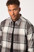 STHUGE rutet skjorte, lange ermer, flanell, modern fit, buttondown-krage, opptil 8XL