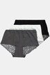 3 Pack Lace Detail Hipster Briefs