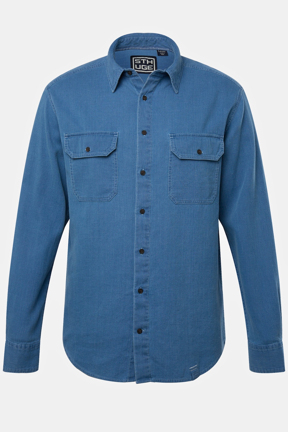 STHUGE Jeansoptik-Hemd, Langarm, Kentkragen, Modern Fit, bis 8 XL