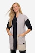 Jakke, fleece, colorblocking, bægerkrave, lange ærmer, OEKO-TEX