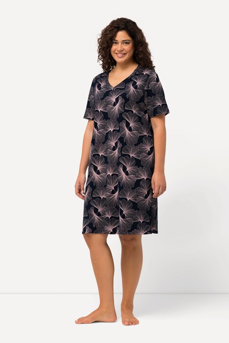 Bigshirts, 2er-Pack, Gingko, V-Ausschnitt, Halbarm