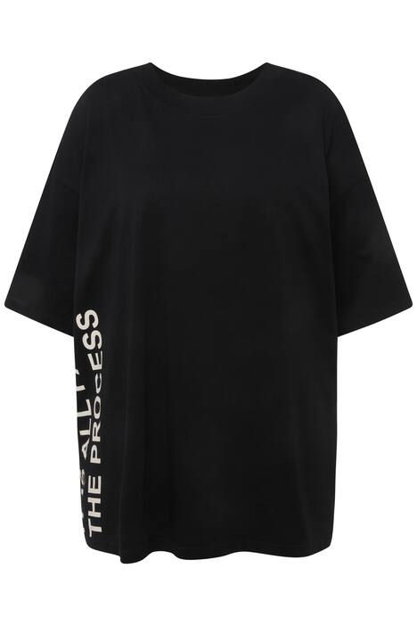 Dlouhé tričko, oversize, nápis, kulatý výstřih, krátké rukávy