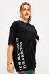 T-shirt, oversize, statement-print, rund hals med kort ärm