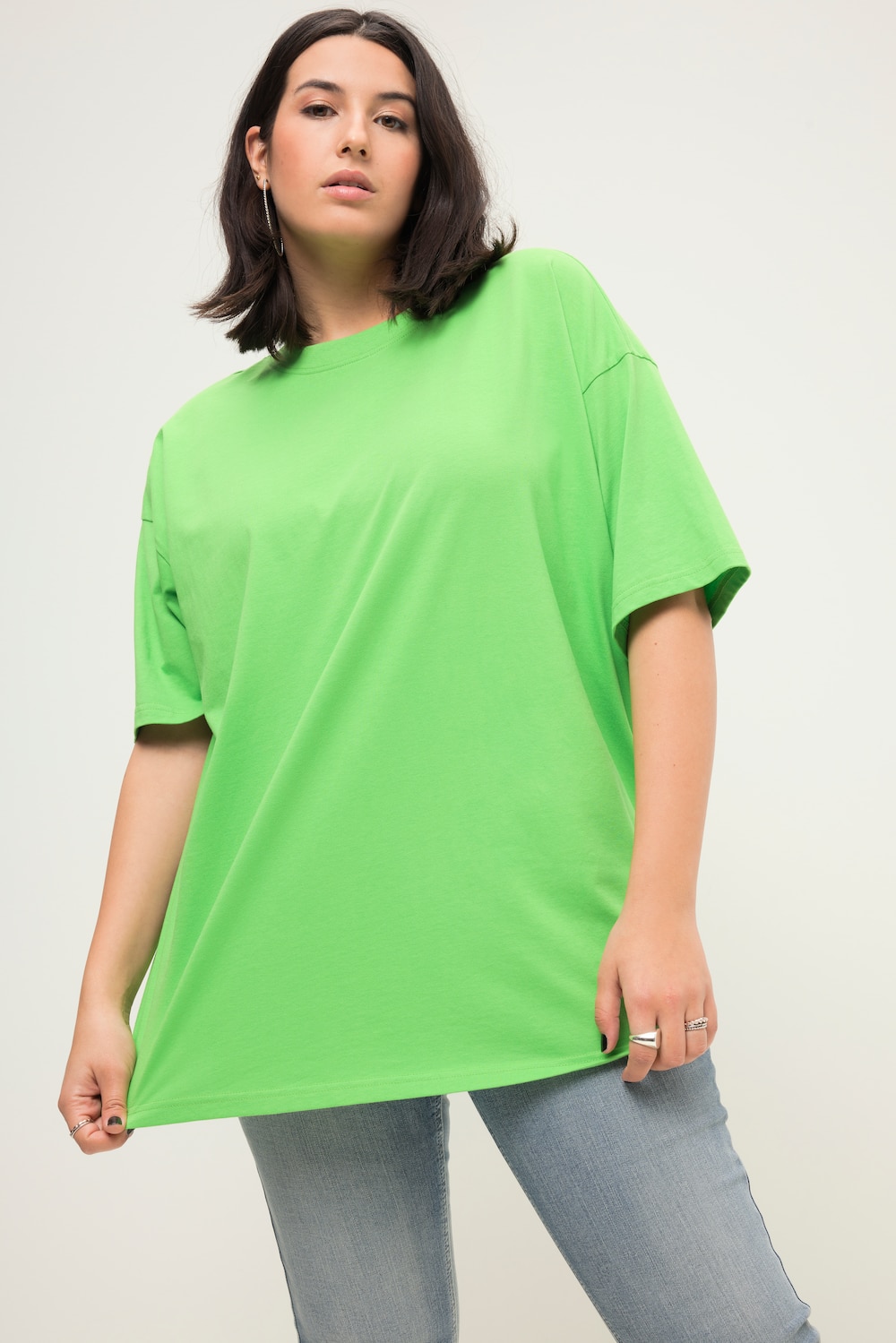 Grote Maten Longshirt, Dames, groen, Maat: 50/52, Katoen, Studio Untold