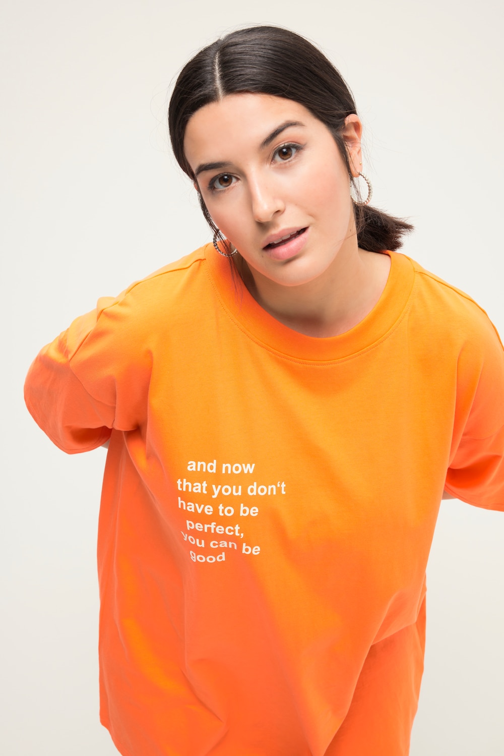 Große Größen Longshirt, Damen, orange, Größe: 42/44, Baumwolle, Studio Untold