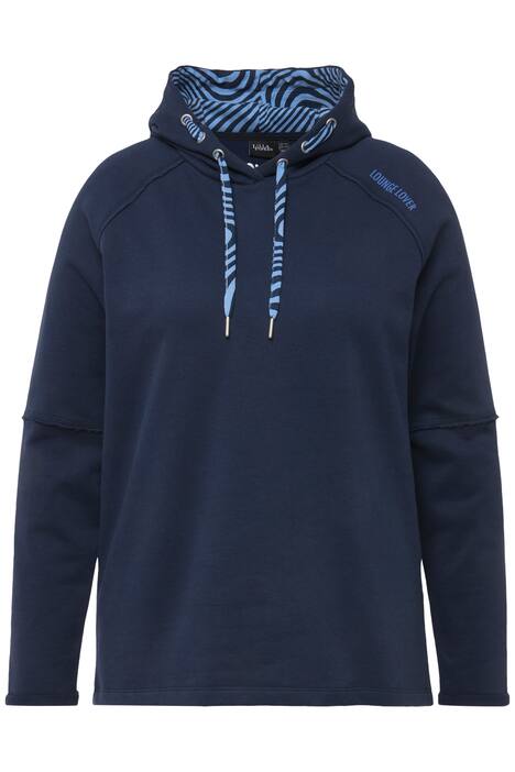 Mikina, teplákovina, rolovací okraje, kapuce, dlouhé rukávy