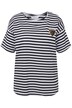 Pruhované tričko, oversize, leopardí motiv, kulatý výstřih, krátké rukávy