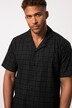 Chemise à carreaux STHUGE avec manches courtes et col cubain, Coupe « flottante », jusqu'au 8XL